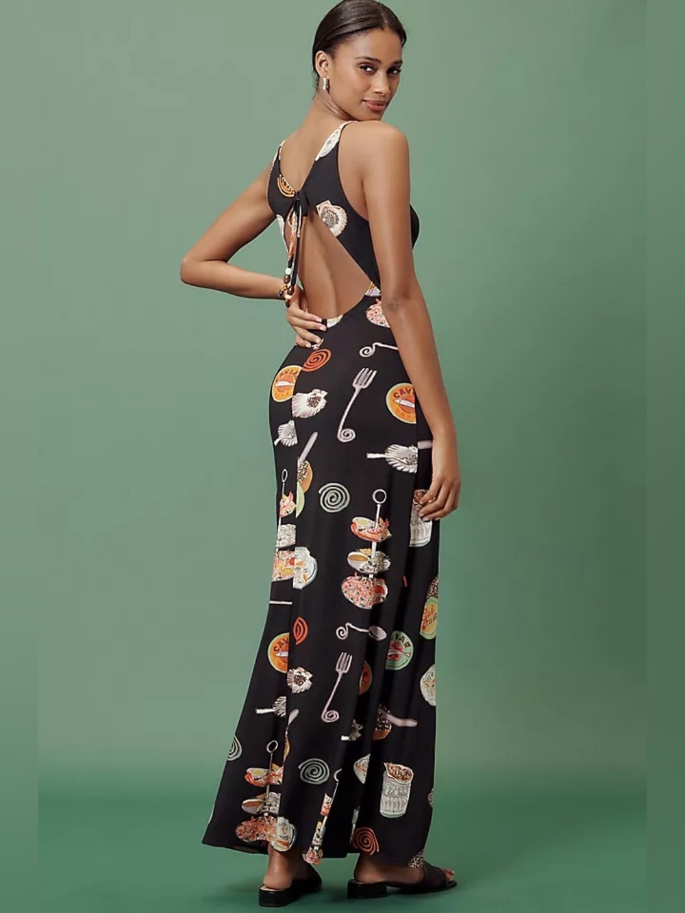 Lisa Says Gah Maya Midi Dress XL Caviar Dreams Print Open Back Sleeveless NWT - Picture 3 of 8